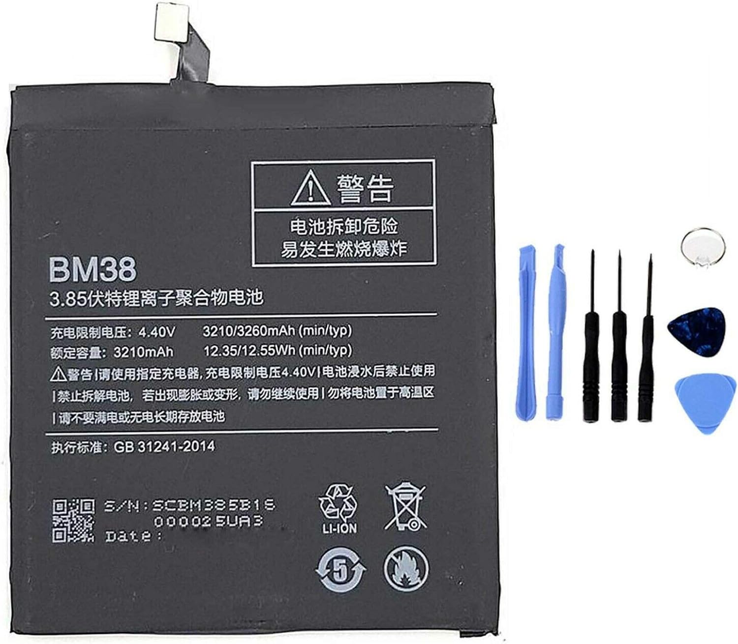 Batteria per XIAOMI REDMI MI 4S MI4S BM38 da 3210MAH con KIT CACCIAVITI