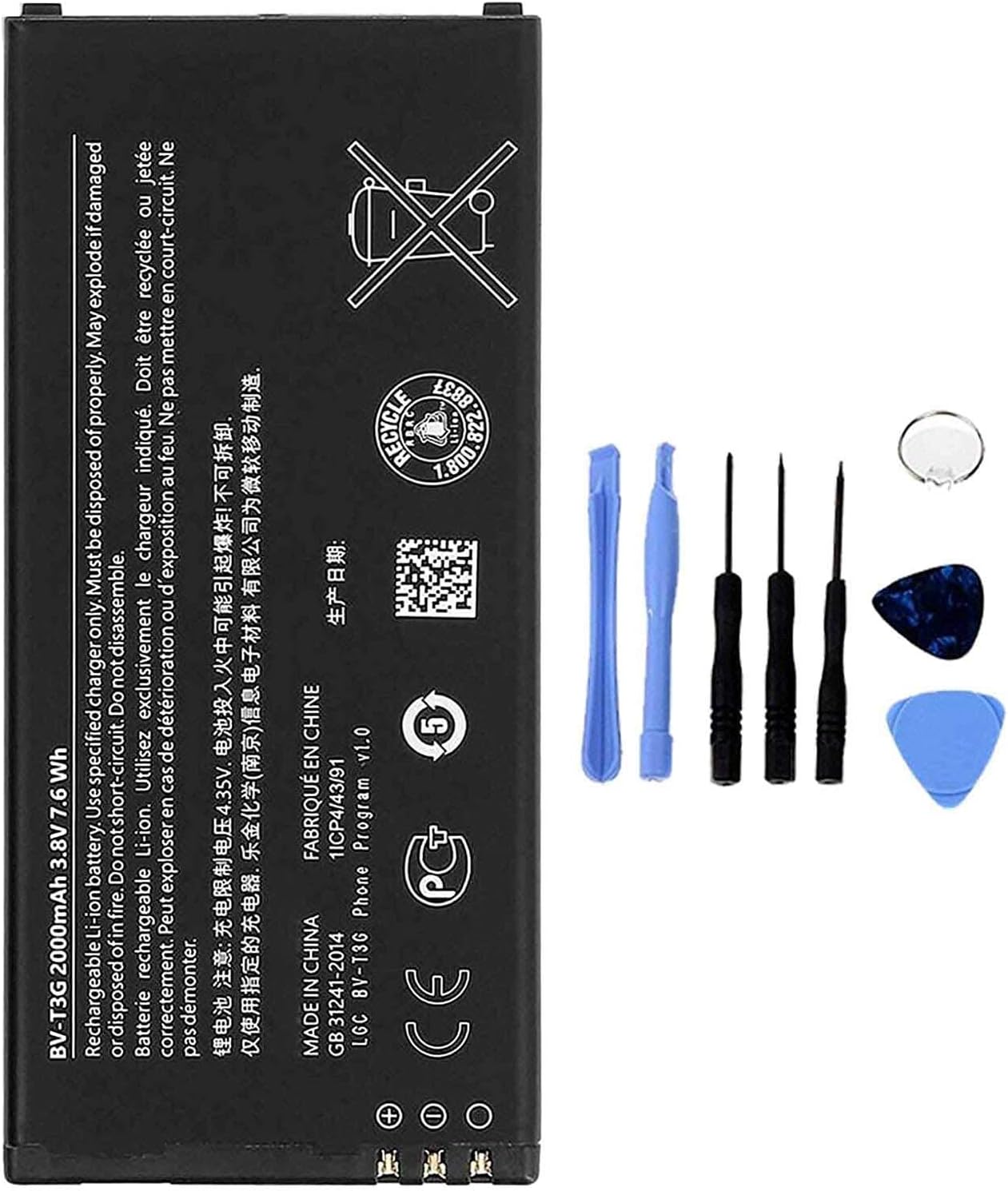 Batteria per NOKIA LUMIA 650 BV-T3G da 2000MAH con KIT CACCIAVITI