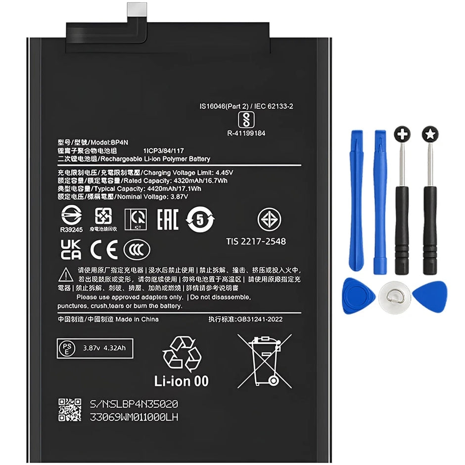 Batteria per XIAOMI POCO F6 / PAD 6 BP4N da 4420mAh con KIT CACCIAVITI