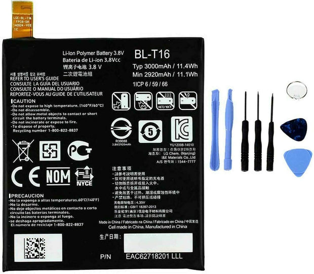 Batteria per LG BL-T16 PER G FLEX 2 BLT16 H950 H955 da 3000MAH con KIT CACCIAVITI