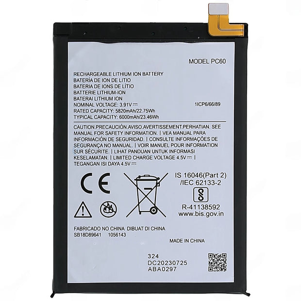 Batteria per MOTOROLA MOTO G54 (5G) (4G) - PC60 da 6000MAH con KIT CACCIAVITI