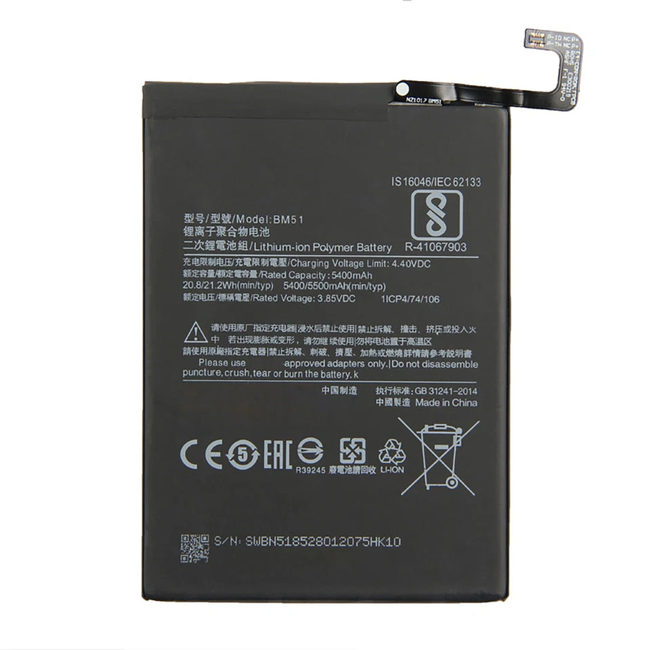 Batteria per XIAOMI MI MAX 3 BM51 da 5500MAH con KIT CACCIAVITI