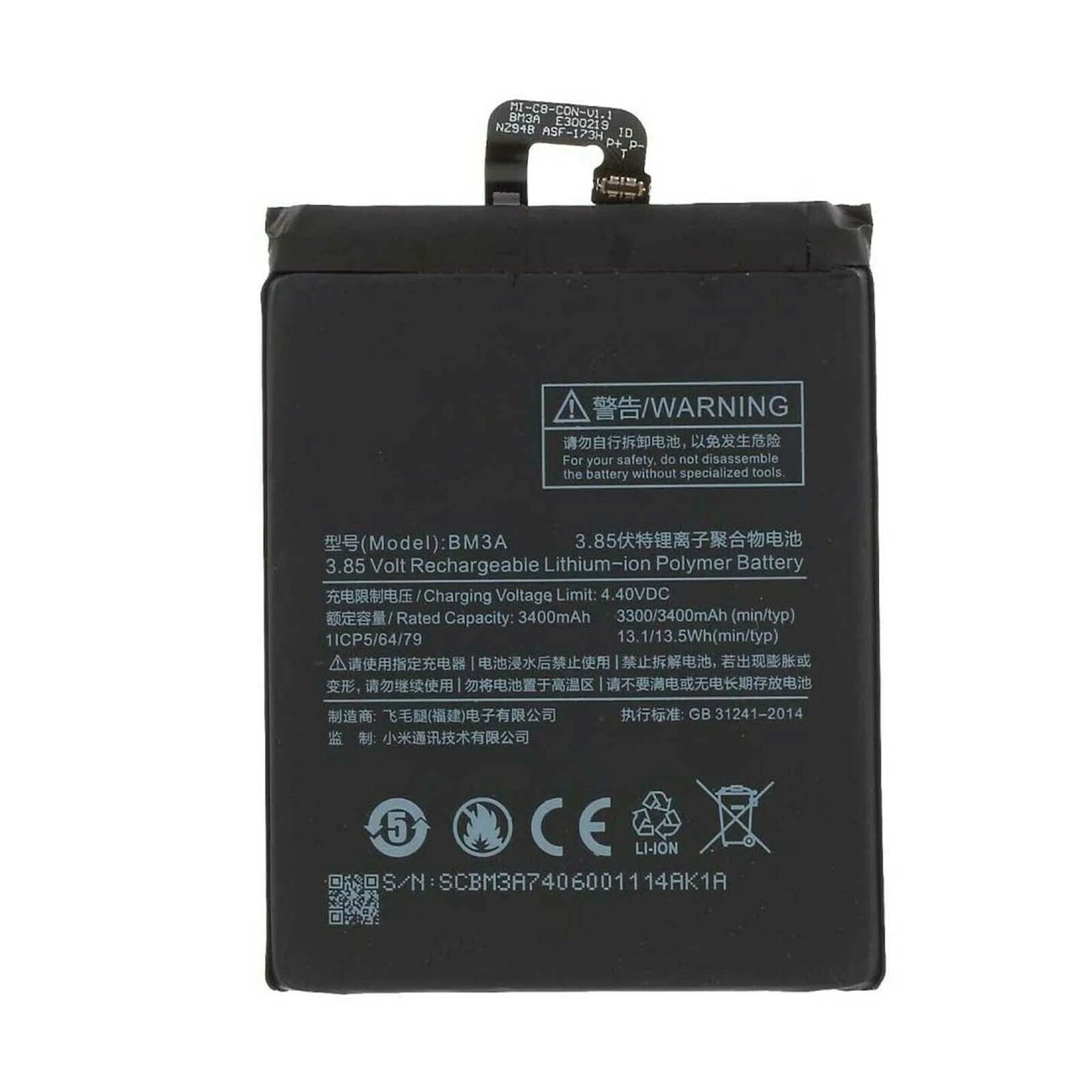 Batteria per XIAOMI MI NOTE 3 BM3A da 3500MAH con KIT CACCIAVITI