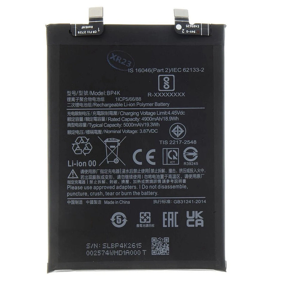 Batteria per XIAOMI BP4K REDMI NOTE 12T | NOTE 12 PRO | POCO X5 PRO da 5000MAH con KIT CACCIAVITI
