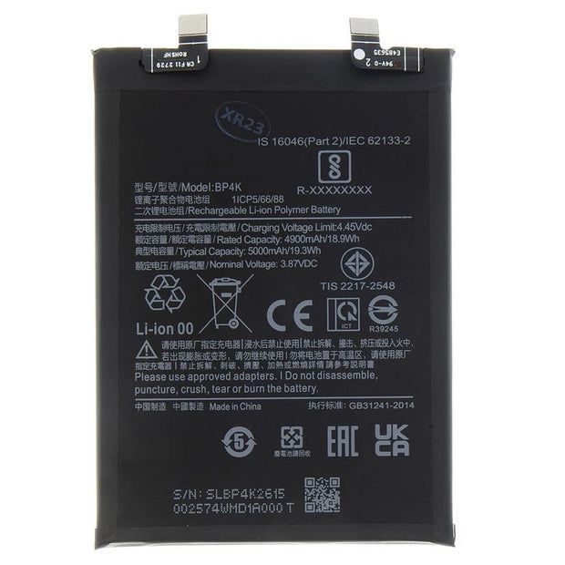 Batteria per XIAOMI BP4K REDMI NOTE 12T | NOTE 12 PRO | POCO X5 PRO da 5000MAH con KIT CACCIAVITI