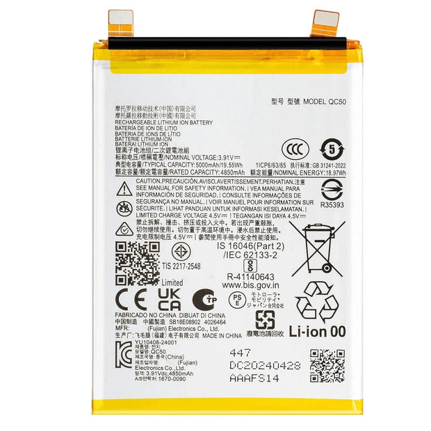 Batteria per MOTOROLA EDGE 50 FUSION | QC50 da 5000MAH XT2429 con KIT CACCIAVITI