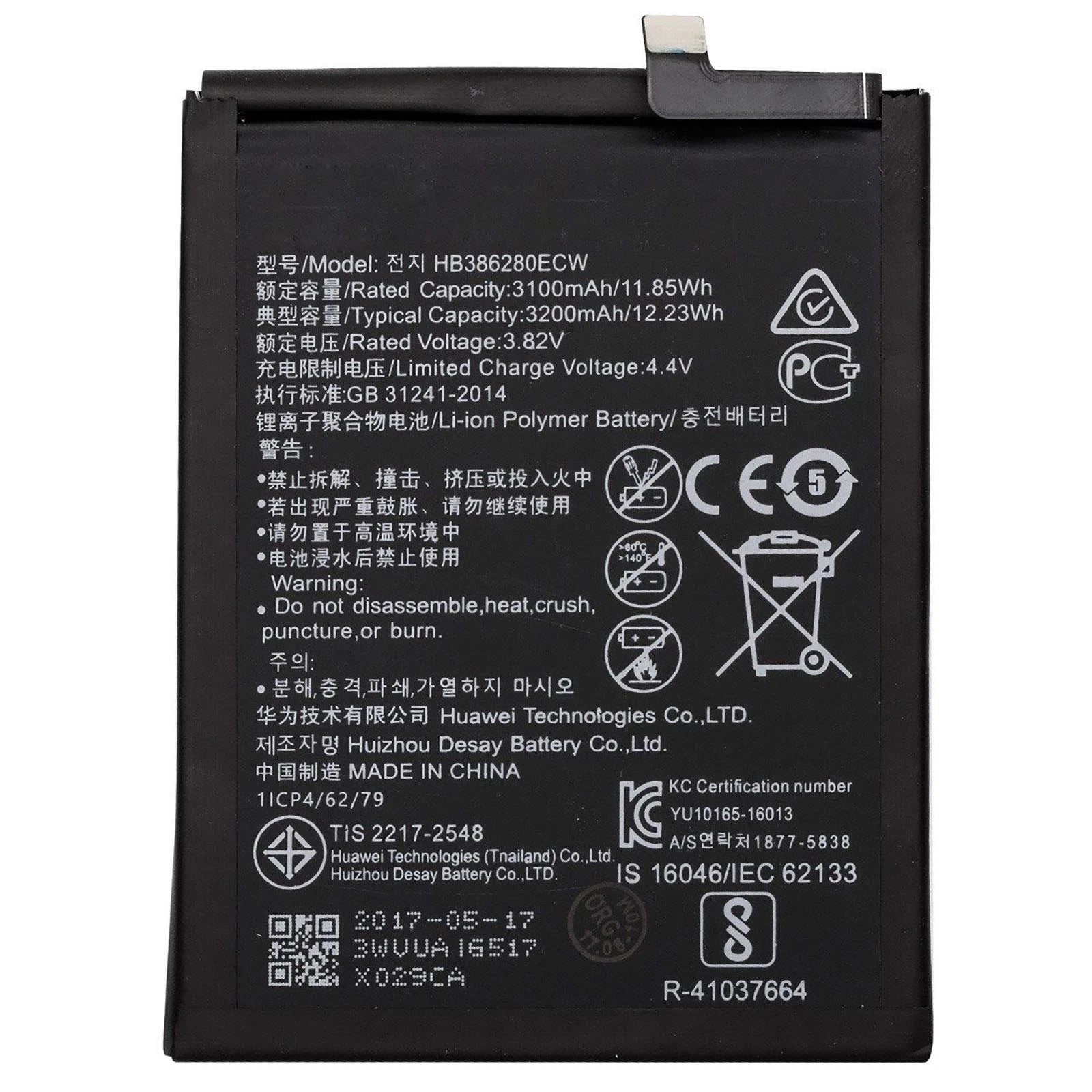 Batteria per Huawei P10 | HONOR 9 HB386280ECW 3200MAH con KIT CACCIAVITI