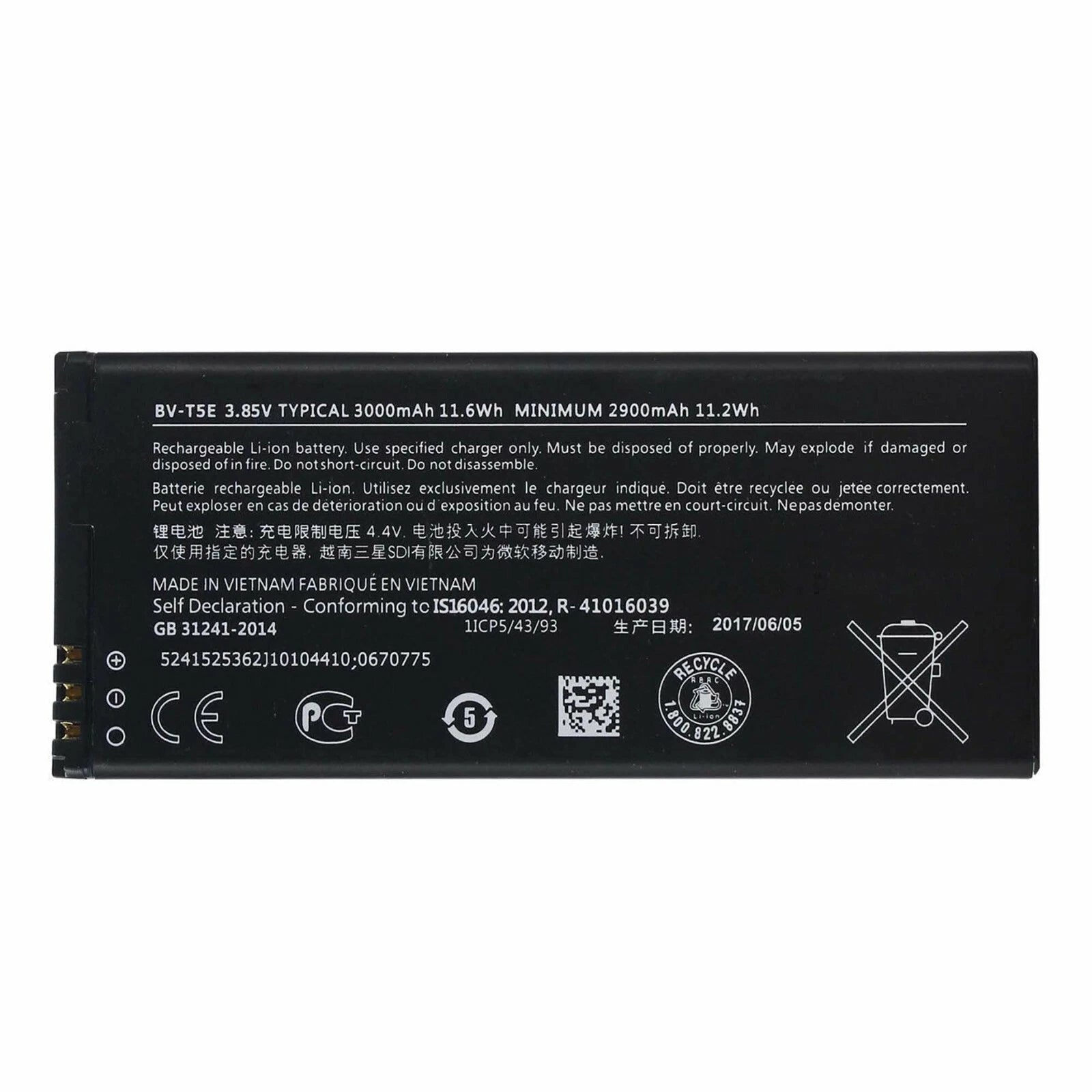 Batteria per NOKIA LUMIA 950 BV-T5E da 3000MAH con KIT CACCIAVITI