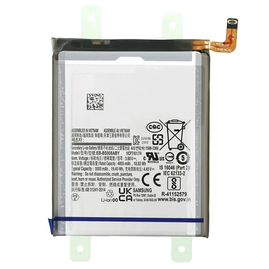 Batteria per Samsung Galaxy S22 ULTRA EB-BS908ABY SM-S908 5000MAH con KIT CACCIAVITI