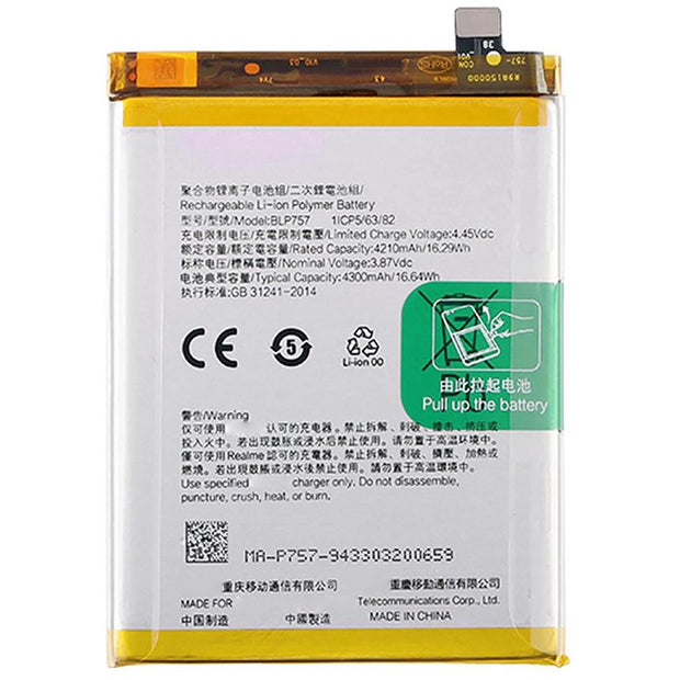 Batteria per OPPO BLP757 REALME 6 | PRO | 6S da 4300MAH con KIT CACCIAVITI