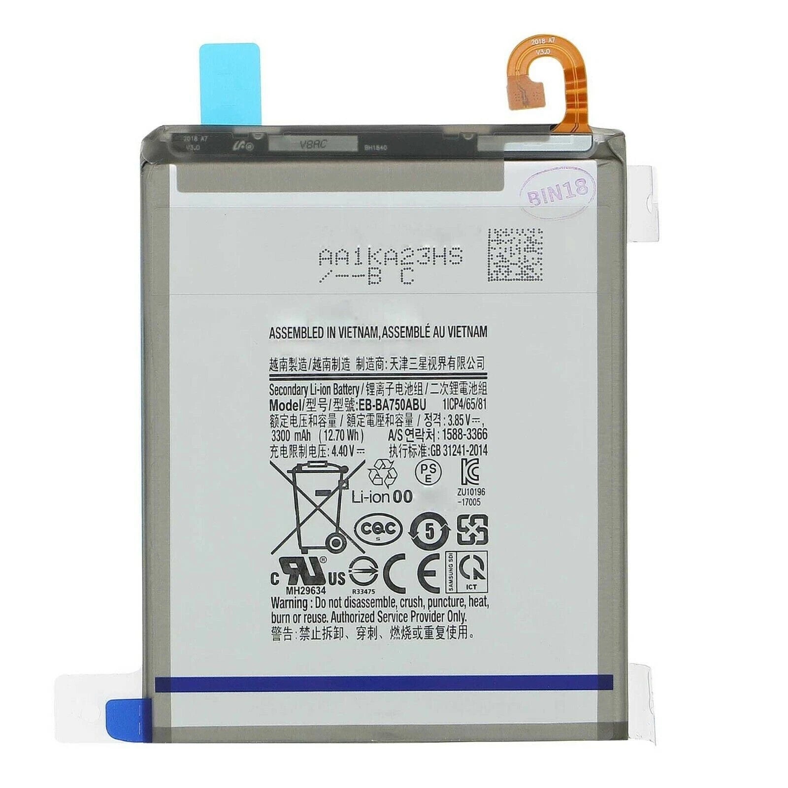 Batteria per Samsung Galaxy A10 / A7 2018 A750 EB-BA750ABU con KIT CACCIAVITI