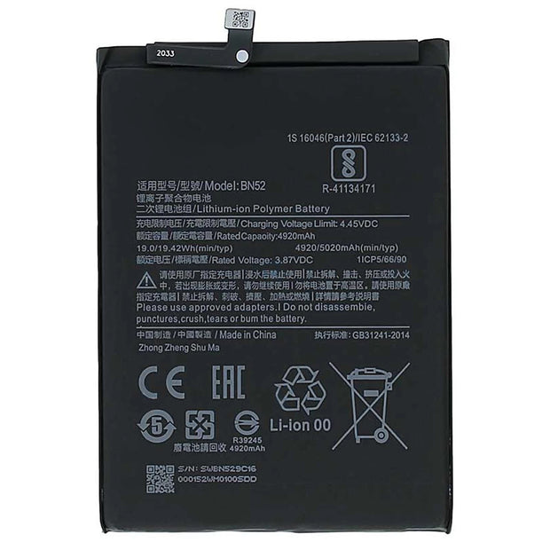 Batteria per XIAOMI REDMI NOTE 9 PRO | 10X | 10X PRO BN52 da 5020MAH con KIT CACCIAVITI