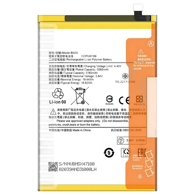 Batteria per XIAOMI Redmi 14C / POCO C75 BN5X da 5160mAh con KIT CACCIAVITI
