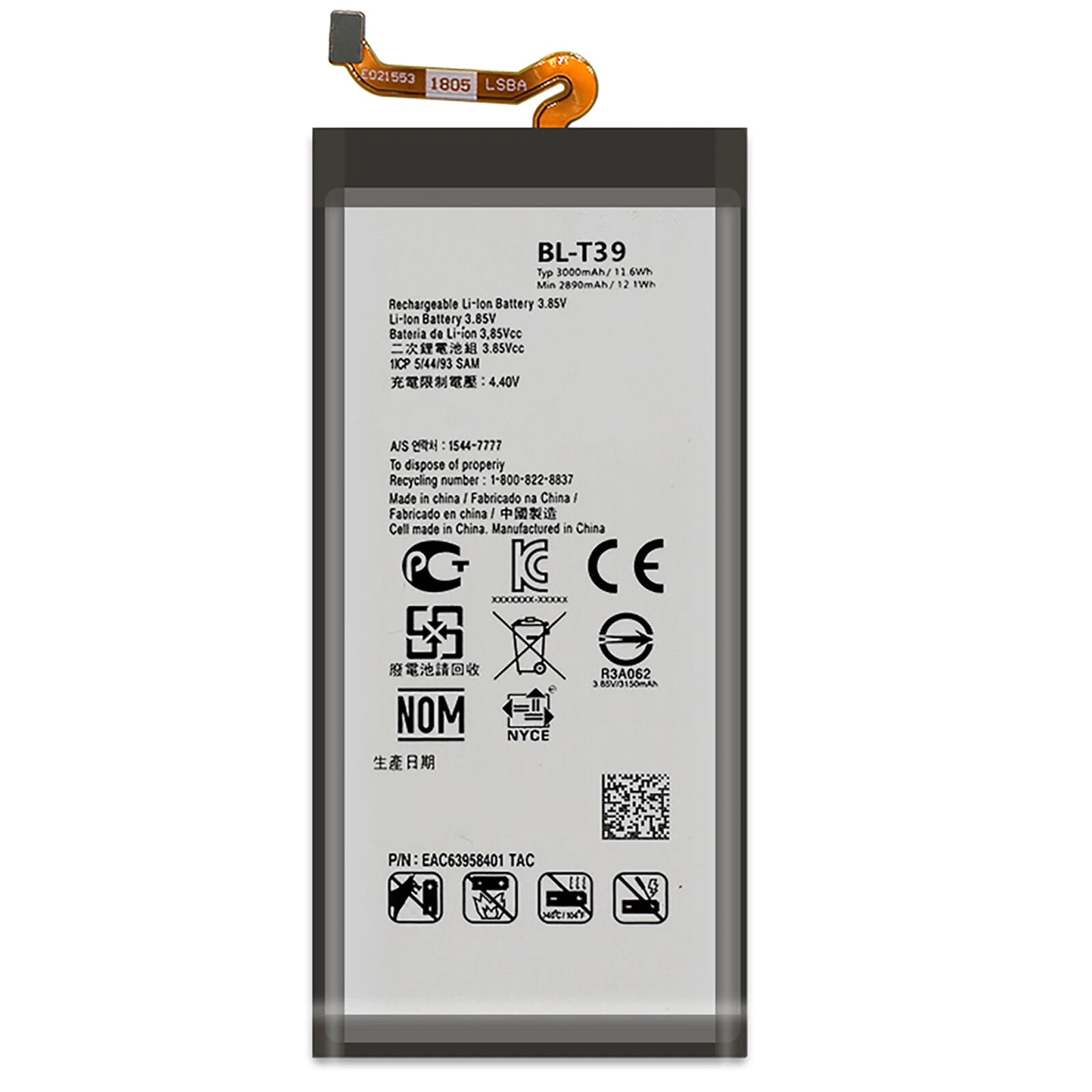 Batteria per LG BL-T39 | Q7 | G7 THINQ FIT PLUS da 3000MAH con KIT CACCIAVITI
