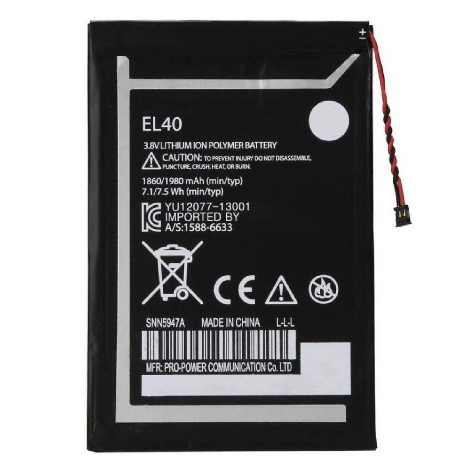 Batteria per MOTOROLA MOTO E | EL40 da 1980Mah XT1012 XT1022 con KIT CACCIAVITI