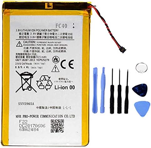 Batteria per MOTOROLA FC40 PER MOTO G3 3ª GEN XT1540 XT1541 da 2470MAH con KIT CACCIAVITI