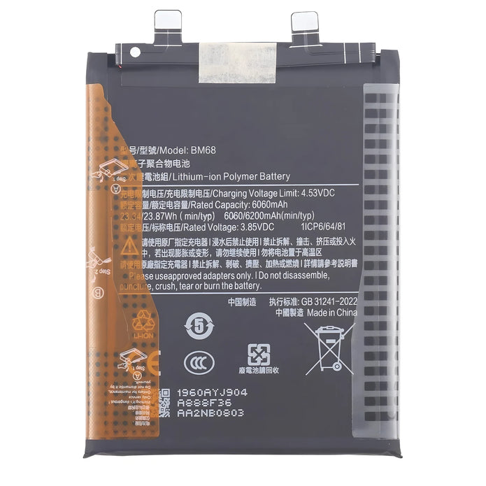 Batteria per XIAOMI Redmi Note 14 PRO+ 5G BM68 da 6200mAh con KIT CACCIAVITI