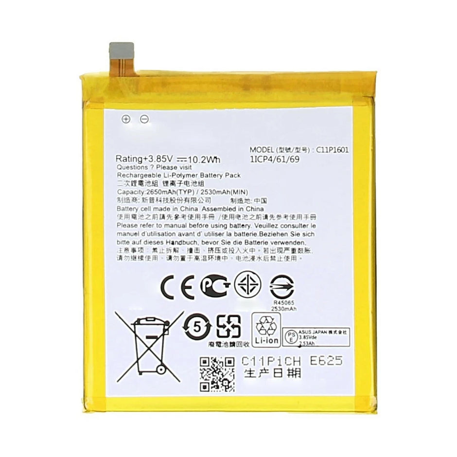 Batteria per ASUS ZENFONE 3 ZE520KL C11P1601 ZB501KL 2650mAh con KIT CACCIAVITI