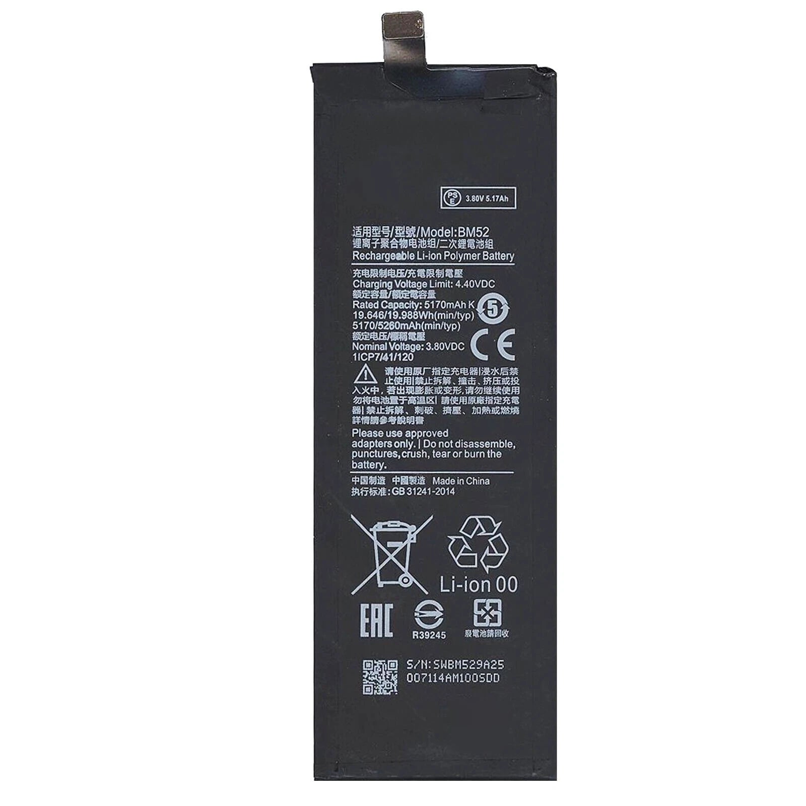 Batteria per XIAOMI BM52 MI NOTE 10 LITE | NOTE 10 PRO da 5260mAh con KIT CACCIAVITI