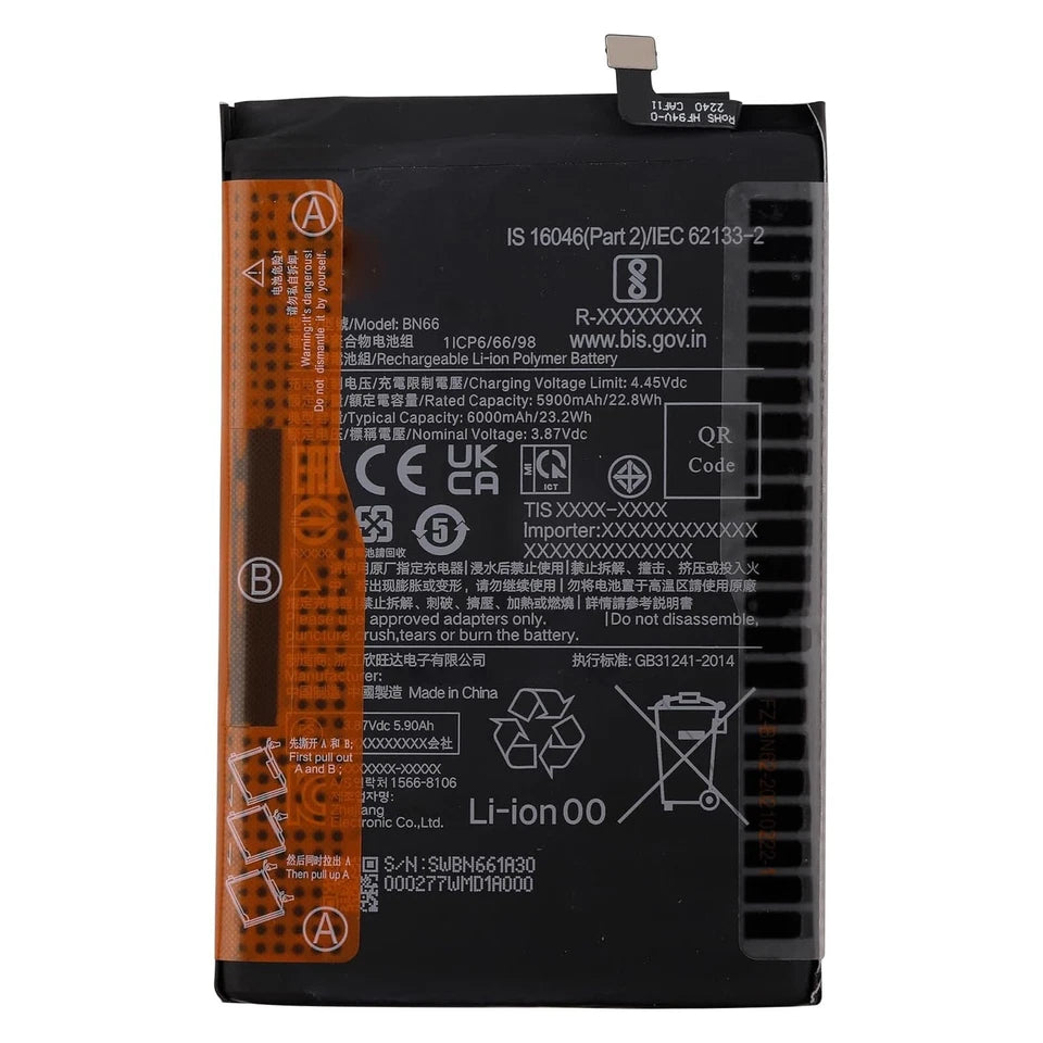 Batteria per XIAOMI BN66 POCO C40 da 6000MAH con KIT CACCIAVITI