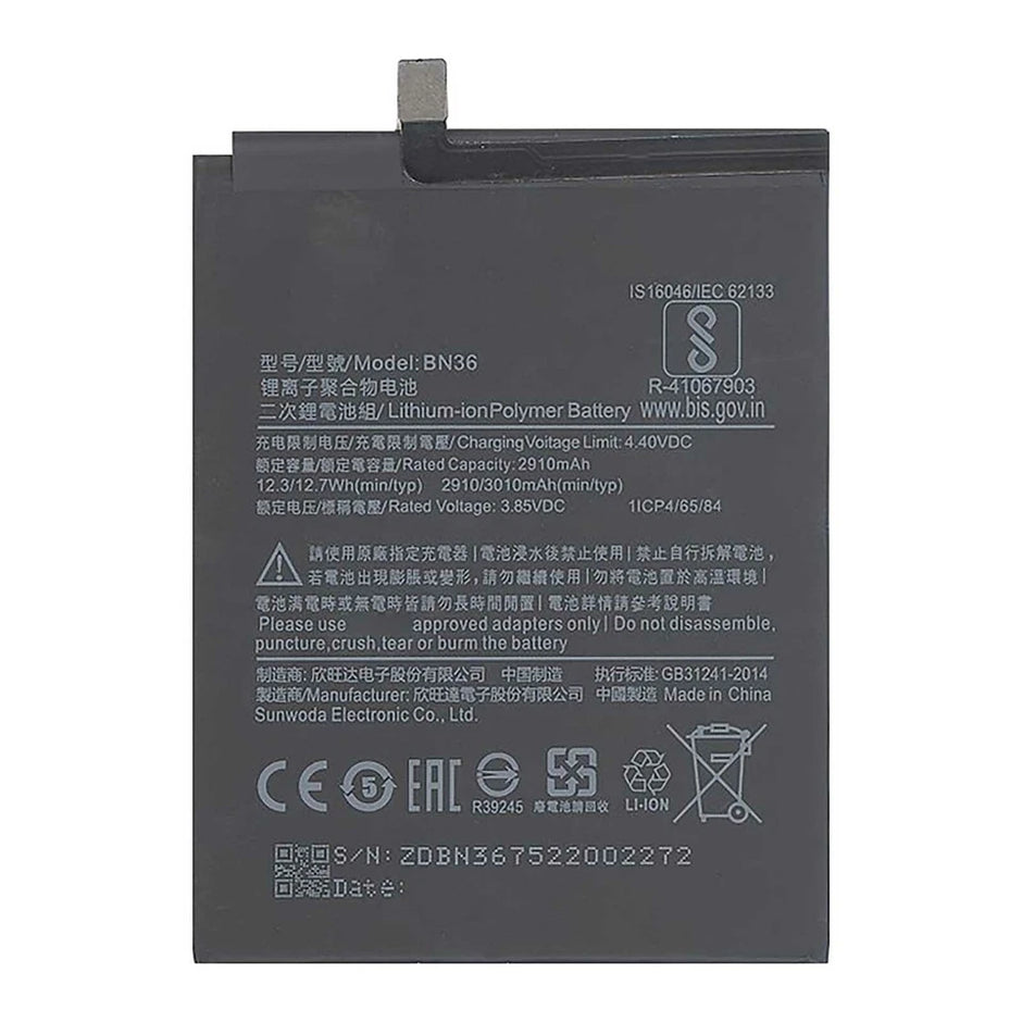 Batteria per XIAOMI REDMI MI A2 | 6X BN36 da 3010MAH con KIT CACCIAVITI