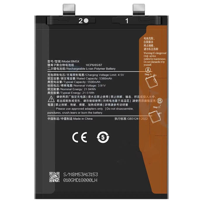 Batteria per XIAOMI REDMI K70E | BM5X da 5500mAh con KIT CACCIAVITI