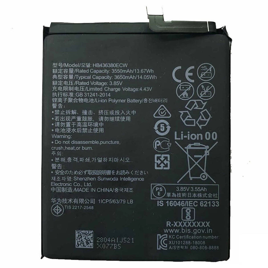Batteria per Huawei P30 HB436380ECW 3650MAH con KIT CACCIAVITI