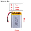 Batteria LIPO DIY 702040 3,7V DC 500mAh CONNETTORI 2P-PH
