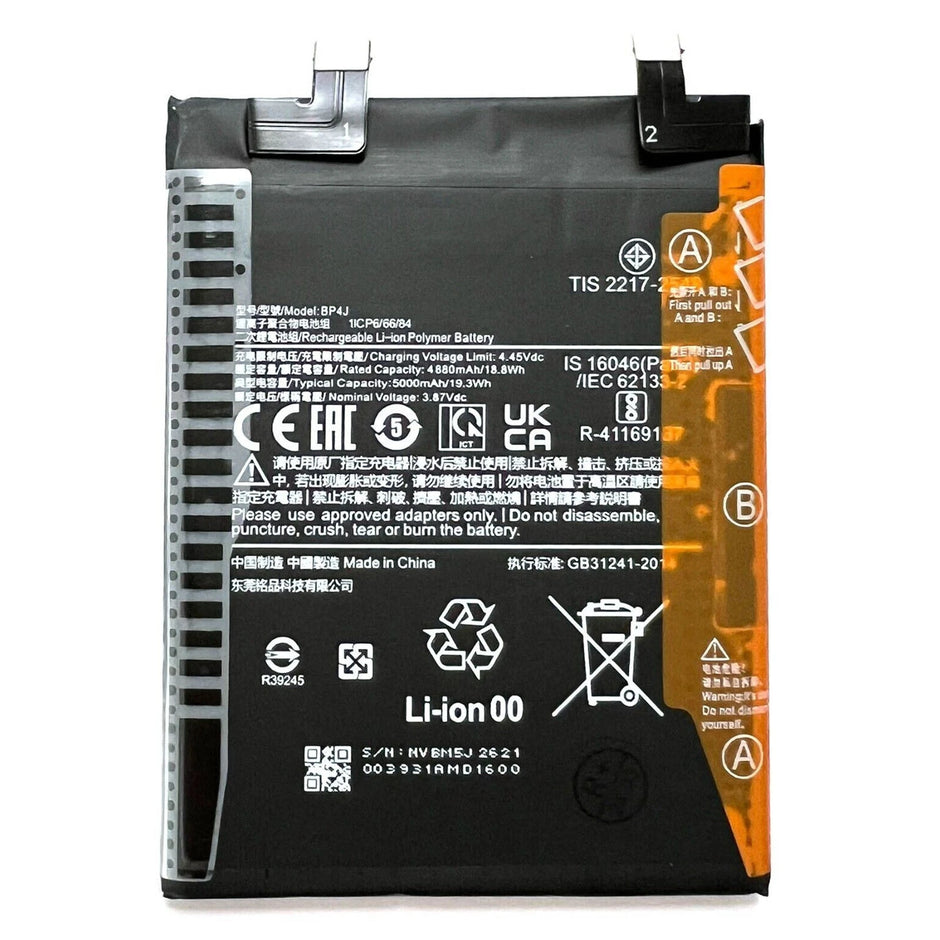 Batteria per XIAOMI BP4J REDMI NOTE 12 PRO+ PLUS da 5000MAH con KIT CACCIAVITI
