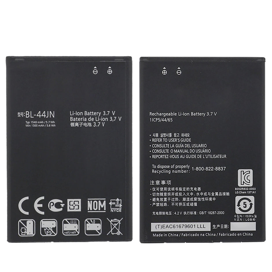 Batteria per LG BL-44JN E400 L3 L5 E610 P970 OPTIMUS BLACK PRO SOL da 1540MAH