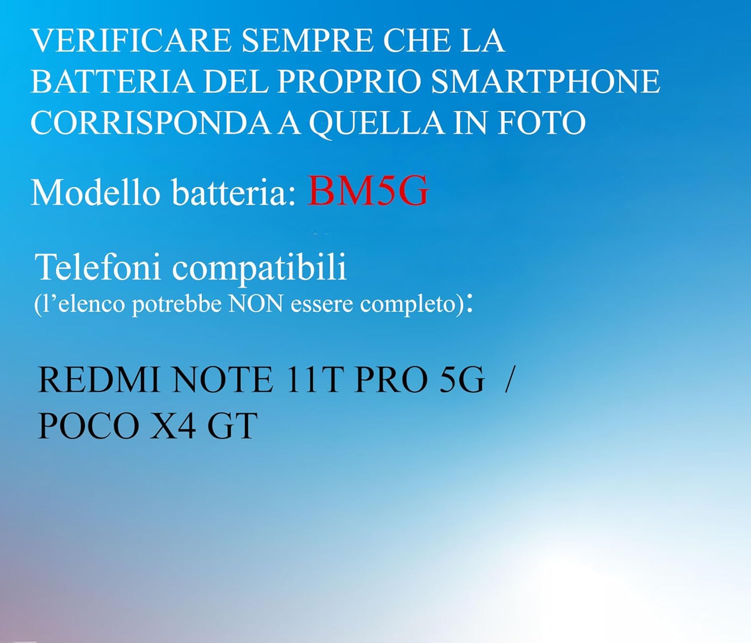 Batteria per XIAOMI BM5G POCO X4 GT / REDMI NOTE 11T PRO da 5080MAH con KIT CACCIAVITI