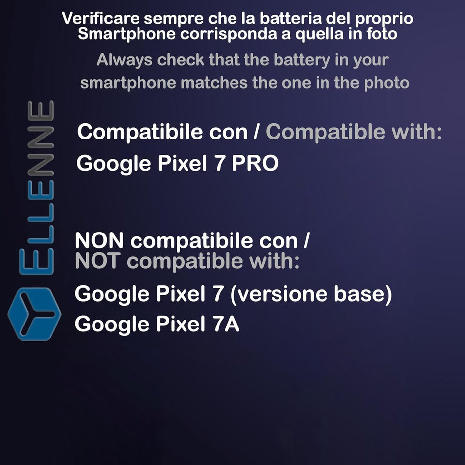 Batteria per GOOGLE PIXEL 7 PRO | GMF5Z | GP4BC | GE2AE con KIT CACCIAVITI