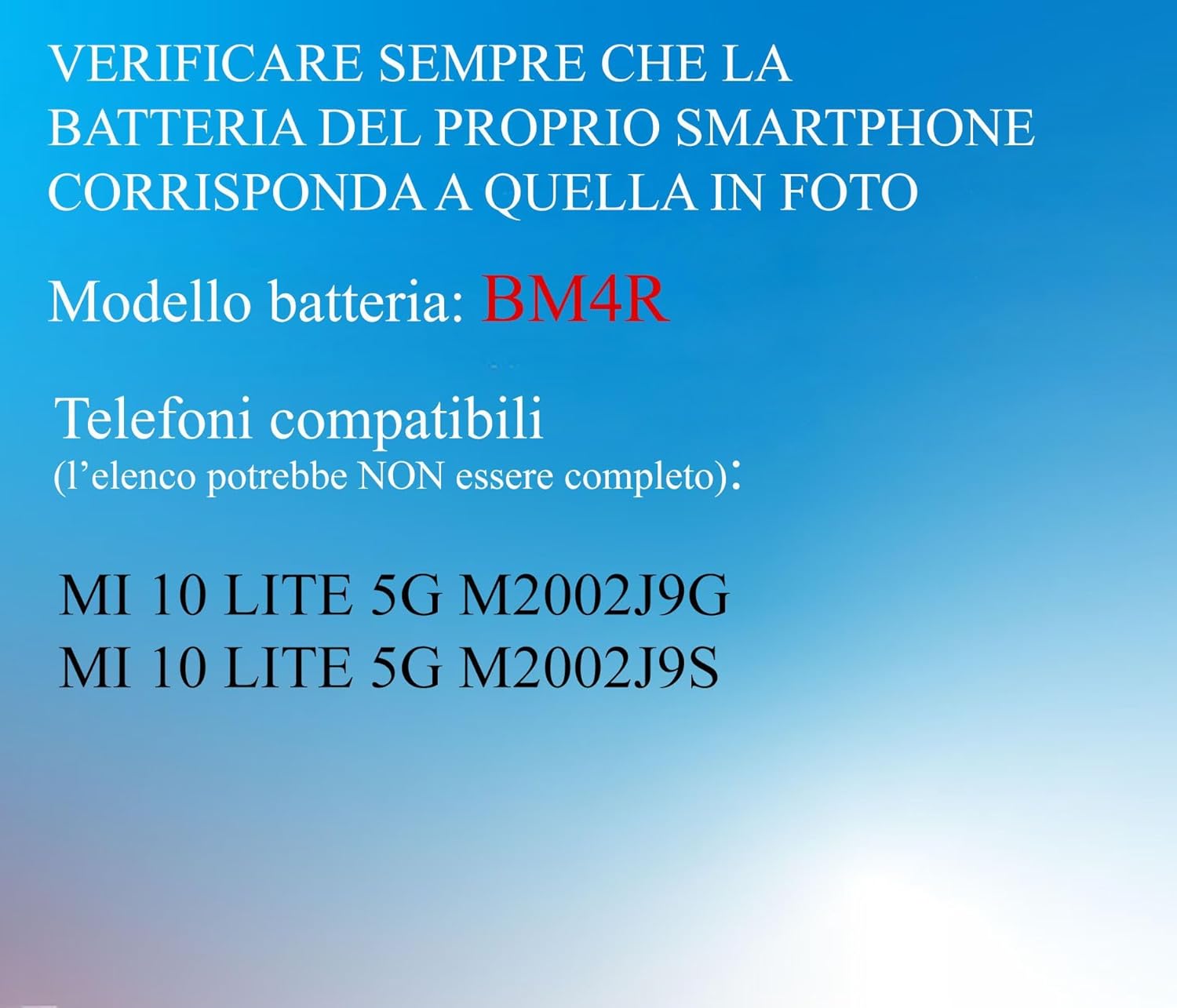 Batteria per XIAOMI REDMI MI 10 LITE 5G BM4R da 4160MAH con KIT CACCIAVITI