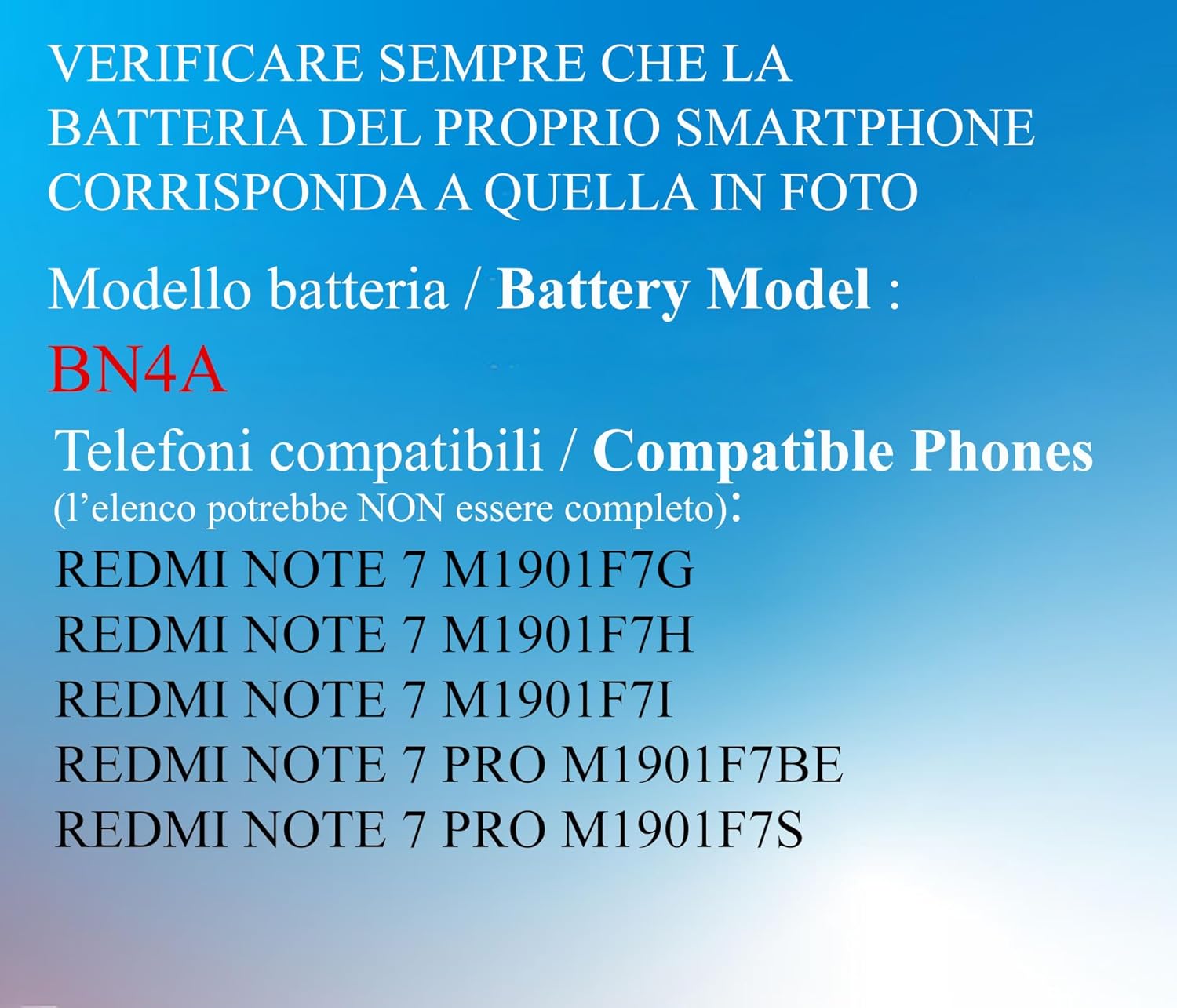 Batteria per XIAOMI REDMI NOTE 7 | NOTE 7 PRO BN4A da 4000MAH con KIT CACCIAVITI