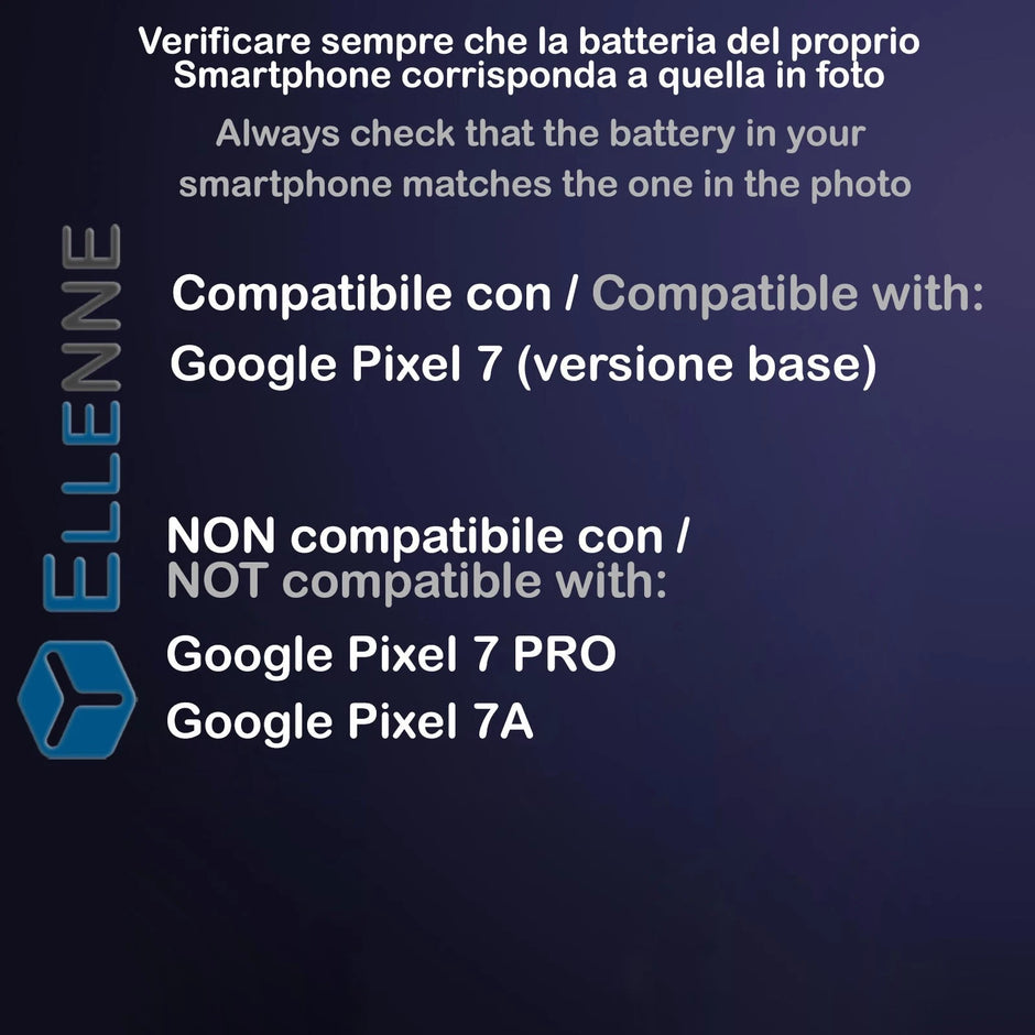 Batteria per GOOGLE PIXEL 7 | GZE8U | GVU6C | GQML3 con KIT CACCIAVITI