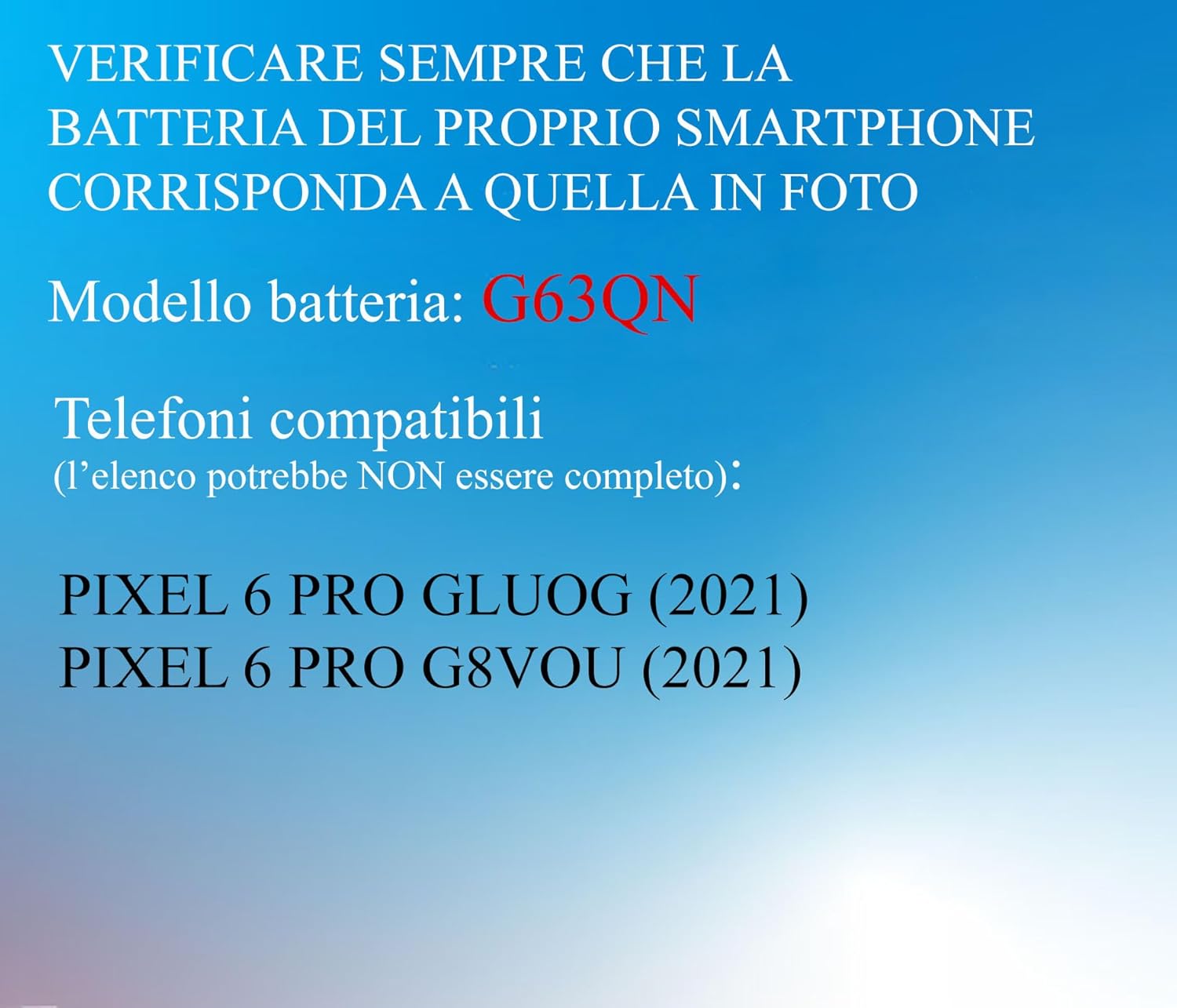 Batteria per GOOGLE PIXEL 6 PRO G63QN da 5003MAH con KIT CACCIAVITI