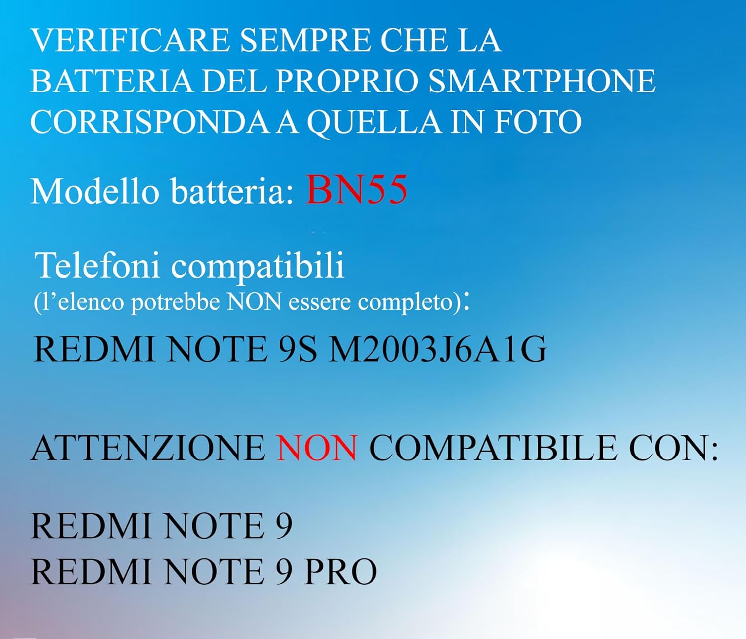 Batteria per XIAOMI REDMI NOTE 9S MI BN55 da 5020MAH con KIT CACCIAVITI