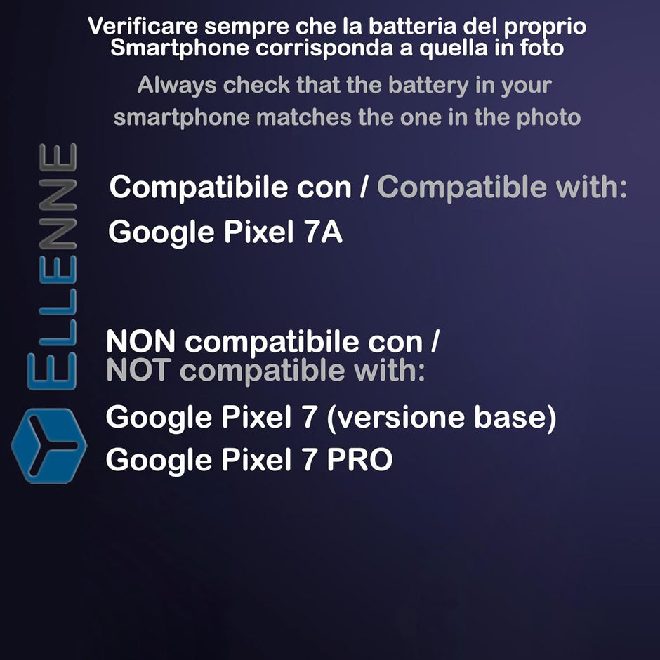 Batteria per GOOGLE PIXEL 7A GP5JE | GWKK3 | GP4BC | GHL1X | G0DZQ | G82U8 con KIT CACCIAVITI
