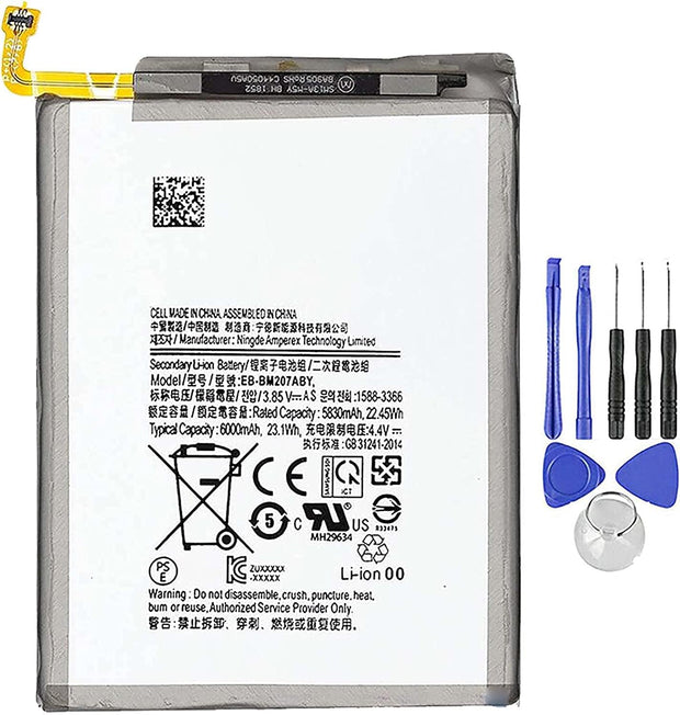 Batteria per Samsung Galaxy M21 / M30S / M31 EB-BM207ABY 6000MAH con KIT CACCIAVITI