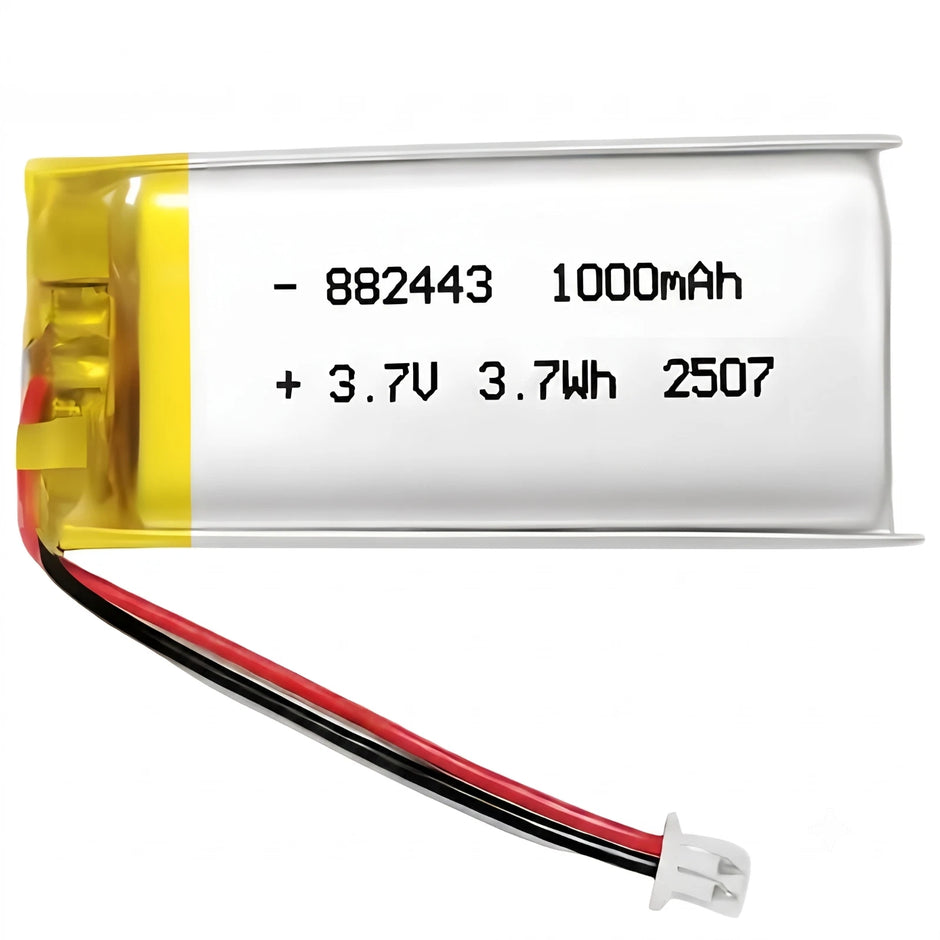 Batteria LIPO DIY 882443 3,7V DC 1.000mAh CONNETTORI 2P-PH