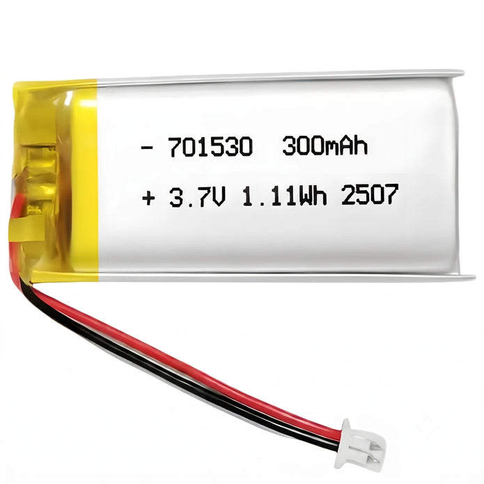 Batteria LIPO DIY 701530 3,7V DC 300mAh CONNETTORI 2P-PH