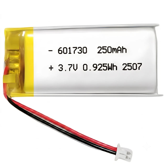 Batteria LIPO DIY 601730 3,7V DC 250mAh CONNETTORI 2P-PH