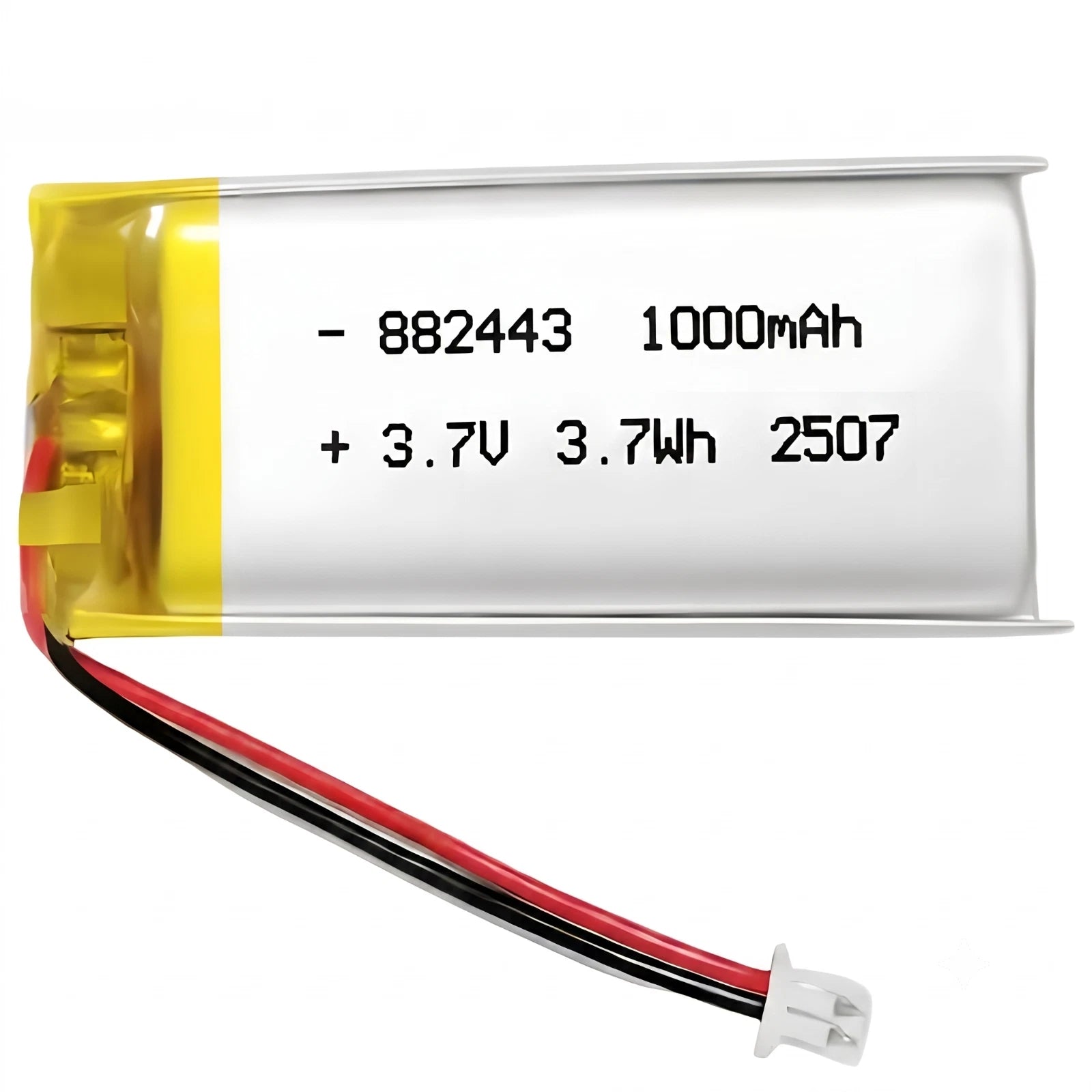 Batteria LIPO DIY 882443 3,7V DC 1.000mAh CONNETTORI 2P-PH