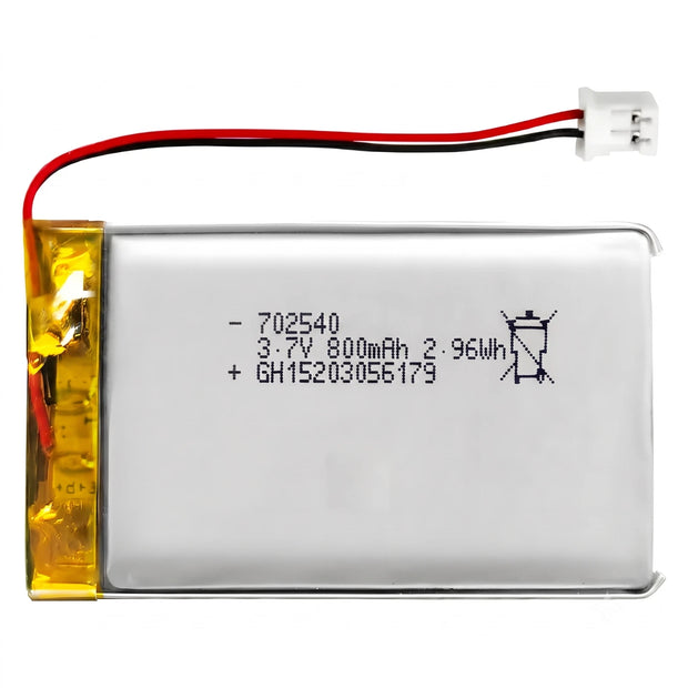 Batteria LIPO DIY 702540 3,7V DC 800mAh CONNETTORI 2P-PH
