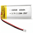 Batteria LIPO DIY 102028 3,7V DC 600mAh CONNETTORI 2P-PH