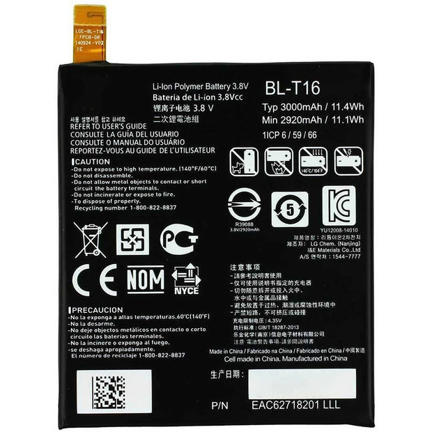 Batteria per LG BL-T16 PER G FLEX 2 BLT16 H950 H955 da 3000MAH con KIT CACCIAVITI