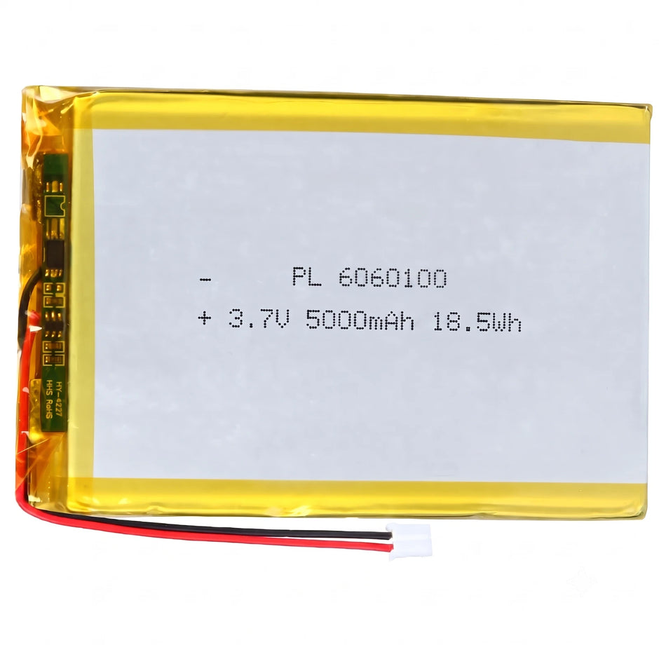 Batteria LIPO DIY 6060100 3,7V DC 5.000mAh CONNETTORI 2P-PH